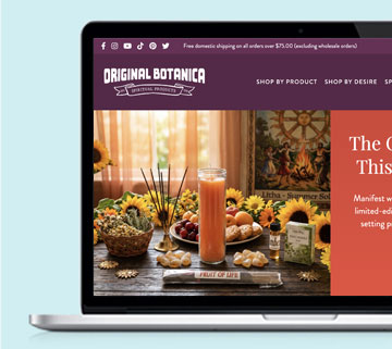Original Botanica e-commerce website designed by Lighthaus Design